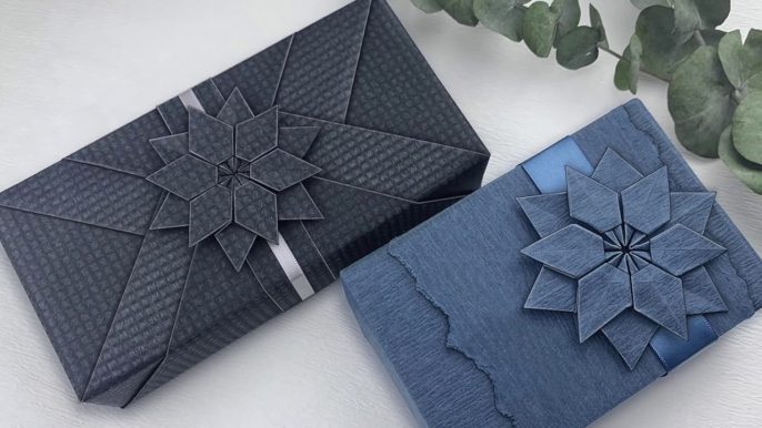 DIY Gift Wrapping - Wrapping A Gift Origami Flower Decoration