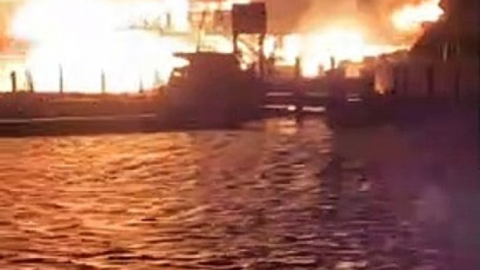 Fire Engulfs Seaport Marine in Connecticut