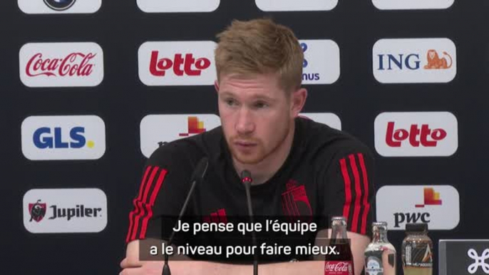 Belgique - De Bruyne : "Cela fait longtemps que nous n'avons pas joué à notre meilleur niveau"