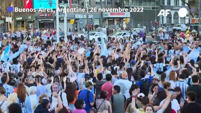 Mondial: les supporters argentins en liesse après la victoire contre le Mexique