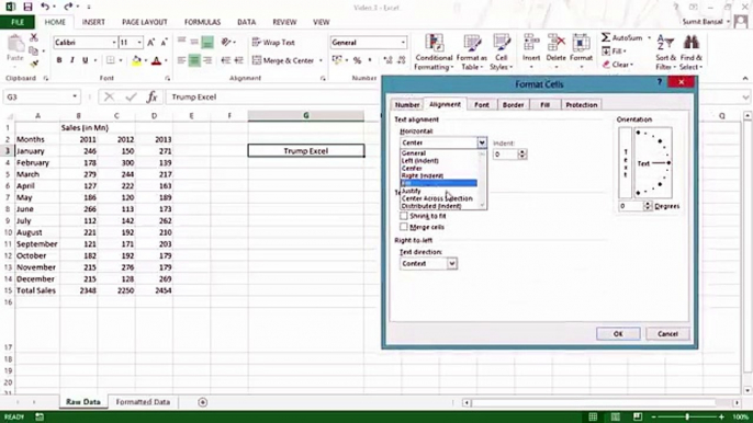 Advance Excel , lesson 3 - Data Formatting in Excel