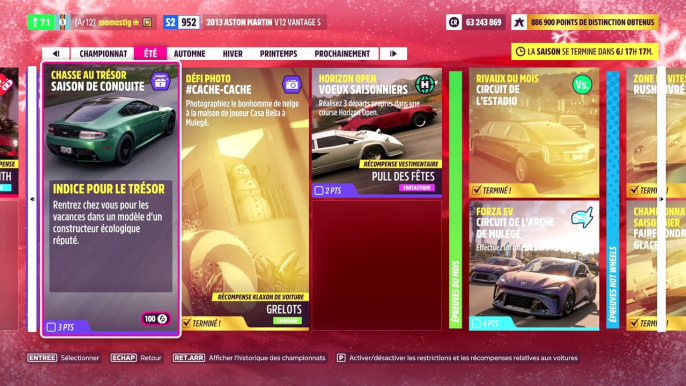 Forza Horizon 5 défit photo cache cache et chasse au trésor saison de conduite