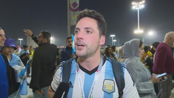 FOOTBALL: FIFA World Cup: Vox pops and fan colour from Argentina fans in Doha after semi-final win