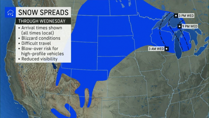 Snow and wind for days from the Northern Plains to the Northeast