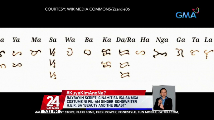 #KuyaKimAnoNa?: Baybayin script, ginamit sa isa sa mga costume ni Fil-Am singer-songwriter H.E.R. sa "Beauty and The Beast" | 24 Oras