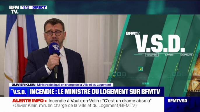 Incendie à Vaulx-en-Velin: "C'est un drame absolu", déclare Olivier Klein, le ministre délégué en charge du Logement