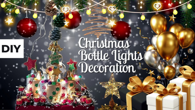 DIY Christmas Pine Cones Decoration Ideas | Light Up Bottles Lamp | Xmas Star Ornaments