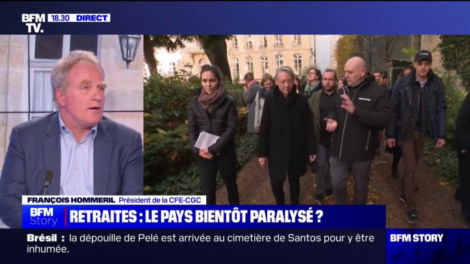 Retraites: pour François Hommeril (CFE-CGC), "il n'y a pas nécessité d'intervenir avec une mesure aussi violente"