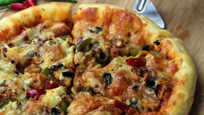 How To Make Chicken Fajita Pizza,Homemade Pizza Recipe By Recipes of the World