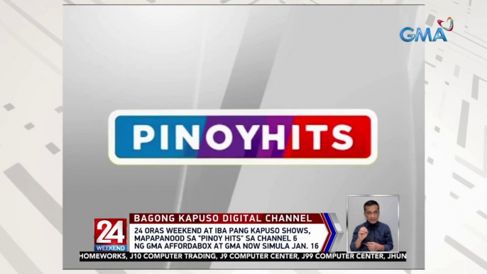 24 Oras Weekend at iba pang Kapuso shows, mapapanood sa "Pinoy Hits" sa Channel 6 ng GMA Affordabox at GMA Now Simula Jan. 16 | 24 Oras Weekend