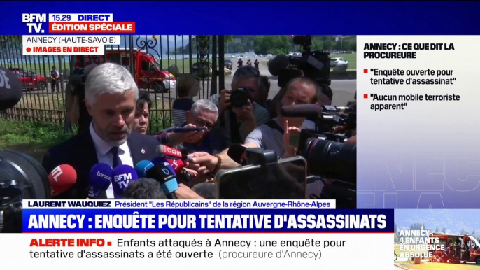 Laurent Wauquiez, président LR de la région Auvergne-Rhône-Alpes, sur l'attaque au couteau à Annecy: "Personne ne peut imaginer ça"