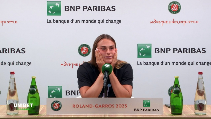 Roland-Garros 2023 - Aryna Sabalenka : "I don't want to talk about politics today. I made all my statements, you have them. I don't want to talk about politics today. We're only going to talk about tennis. Let me rest from politics , Please"