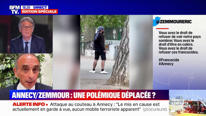 Annecy - Interview tendue d'Eric Zemmour sur BFM TV : "Je ne compte pas sur les journalistes de BFM pour faire comprendre aux français ce qui est en train de se passer"