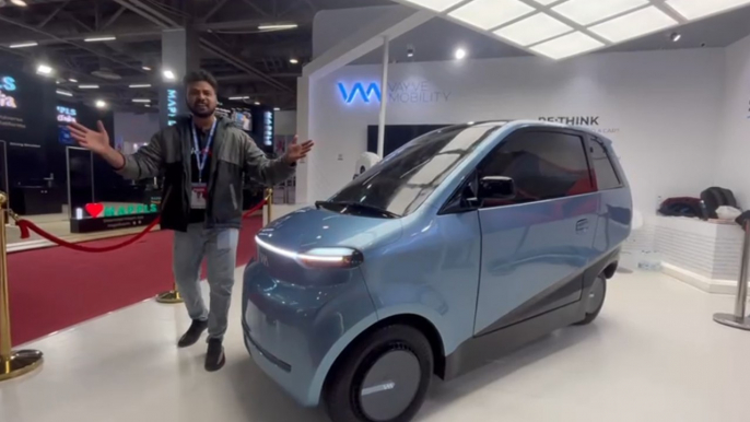 Auto Expo 2023 | Vayve EVA | India's 1st Solar Mini Car | Arun Teja | TELUGU DriveSpark