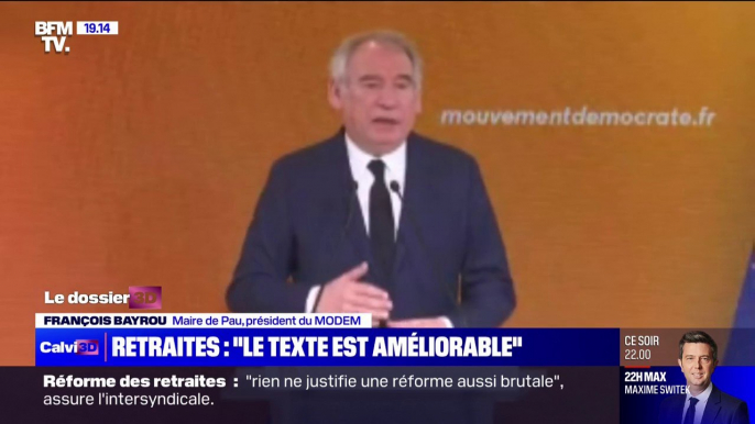 François Bayrou, président du MODEM, sur la réforme des retraites: "Il faut que le débat qui vient soit utile, car nous pensons que le texte est améliorable"
