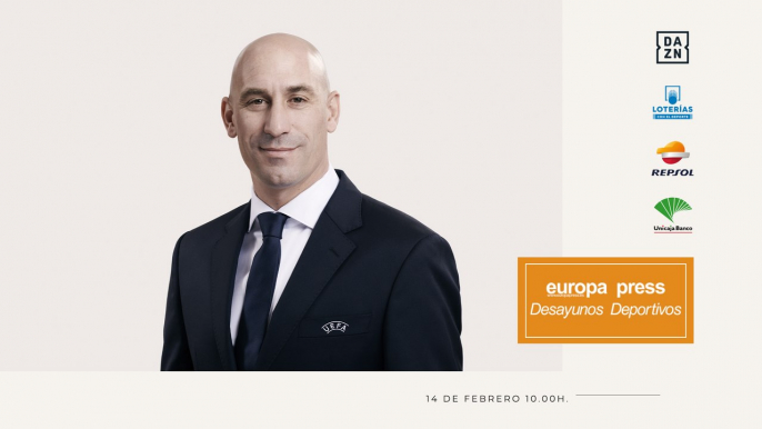 El presidente de la Real Federación Española de Fútbol, Luis Rubiales, acude  a los Desayunos Deportivos de Europa Press