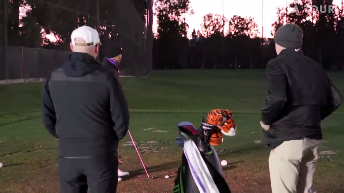 Tiger Woods’ early morning range session at The Genesis Invitational