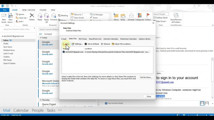 How to Add PST file in Outlook? | How to remove PST file in Outlook?