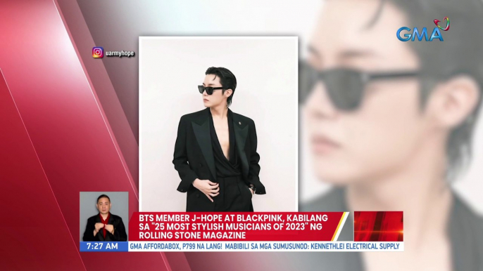 BTS member J-hope at Blackpink, kabilang sa "25 most stylish musicians of 2023" ng rolling stone magazine | UB