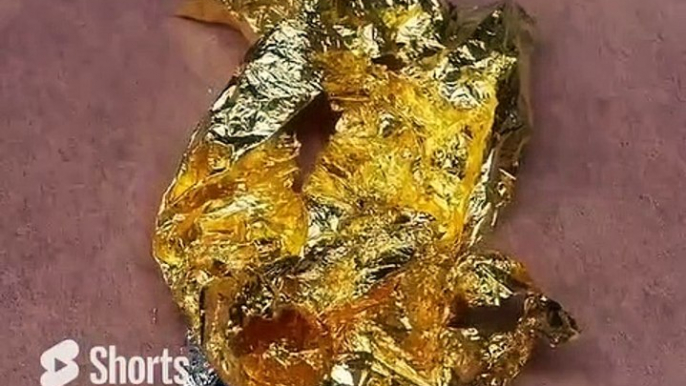 Gold foil being amalgamated by mercury #shorts #viral #shortsvideo #video #innovationhub