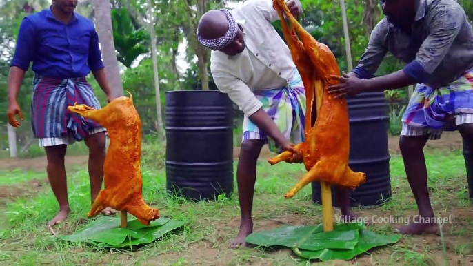 BARREL COOKING _ 3 Full Goat Cooking In Big Barrel _ Whole Lamb Grill Recipe Cooking In Village