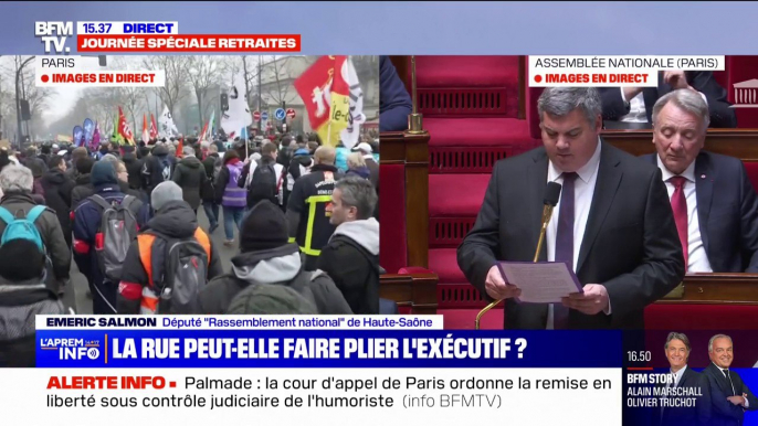 "Il faut bloquer maintenant pour que ce texte disparaisse" déclare Sandrine Rousseau, députée EELV-Nupes de Paris