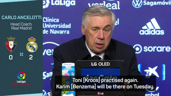 Ancelotti shrugs off injury concerns ahead of Liverpool tie