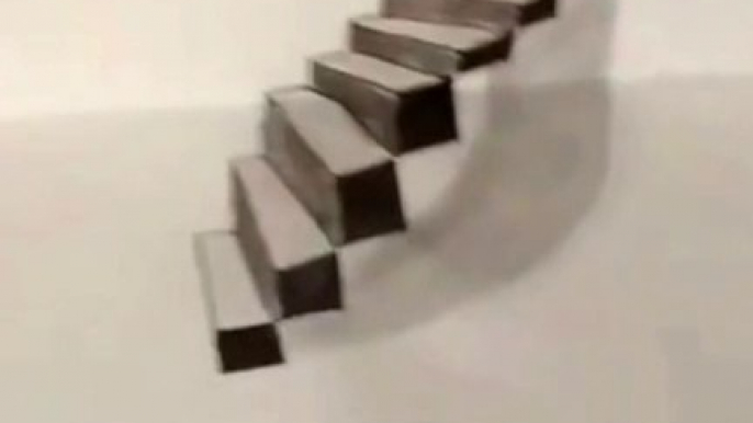 How To Draw 3D Ladder Stair Tutorial | Top Trending 3d ladders tutorial | googl | Pencil Art Sketch Drawing