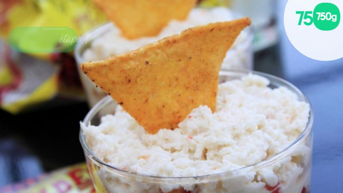 Verrines de guacamole au crabe et tortilla chips