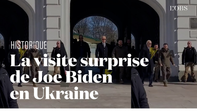 Joe Biden en visite surprise à Kiev en Ukraine, auprès de Volodymyr Zelensky