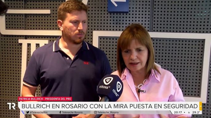 En Rosario, Bullrich prometió 5.000 fuerzas federales y cambios legales para que las Fuerzas Armadas puedan "ayudar"