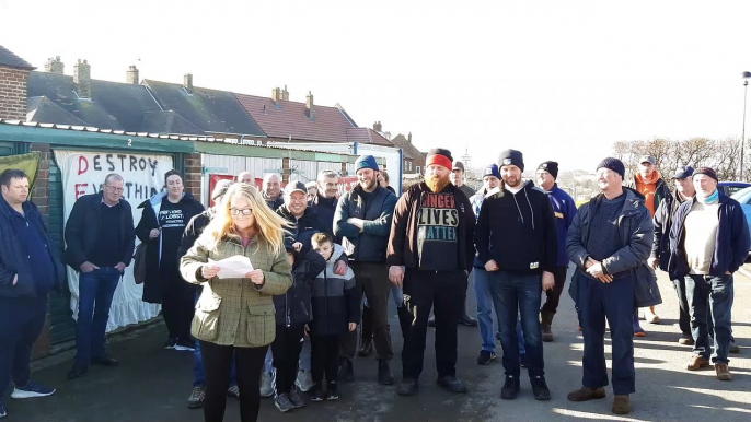 Fishermen stage demonstration in Whitby to raise awareness of shellfish deaths