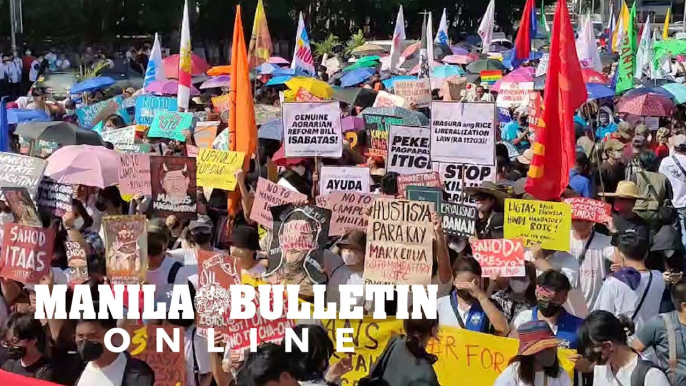 Several activist groups troop to EDSA Monument to commemorate the 37th anniversary of the EDSA People Power Revolution