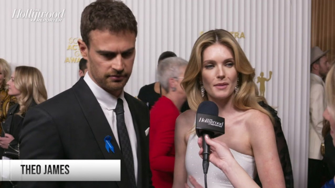 Theo James & Meghann Fahy Talk About Sitting at the “Party Table” at SAG Awards | SAG Awards 2023