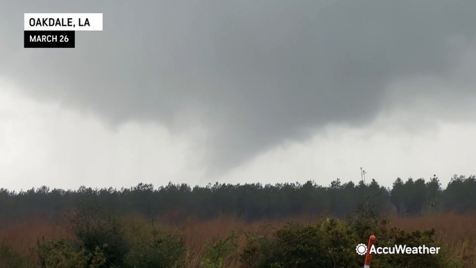 Tornado forms near Oakdale, Louisiana