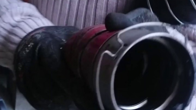 Red turbo intercooler hose change to a black fix hose on a BMW X5 E70 M57 286HP