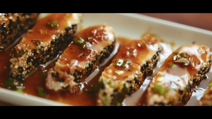 Asian-Inspired Soy Sauce, Honey, and Butter Salmon with a Sesame Seed Crust