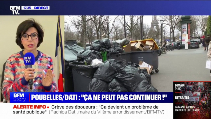 Rachida Dati sur la grève des éboueurs: "Est-ce que le droit de grève c'est mettre en danger les autres?"