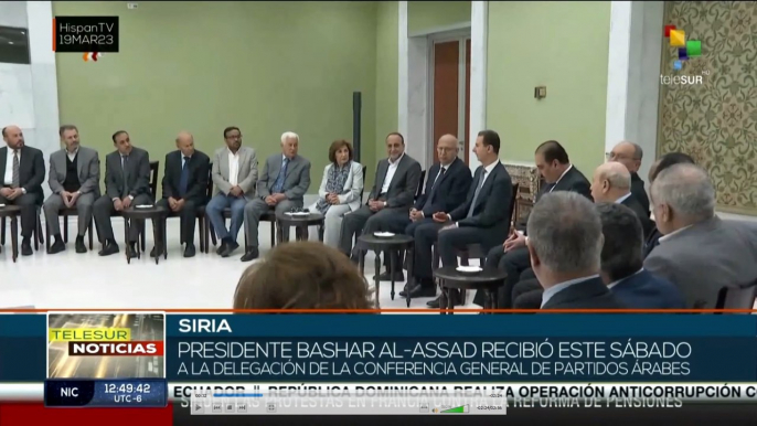 Siria: Dirigentes de partidos árabes se reunieron con el pdte. Bachar al Assad