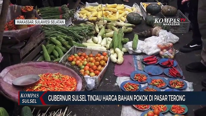 Gubernur Sulsel Tinjau Harga Bahan Pokok Di Pasar Terong Kota Makassar.