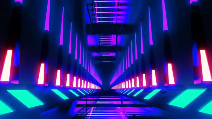 Sci-Fi Corridor With Purple Lights VJ Loop