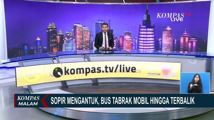 Sopir Ngantuk, Bus Tabrak Mobil dan Hantam Pembatas Jalan Tol Cipularang!