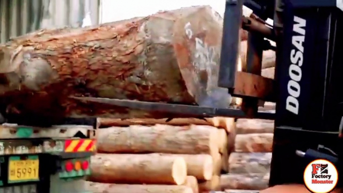 Turning a Giant Tree into an Expensive Dining Table. Korea's Wooden Table Mass   Production Process