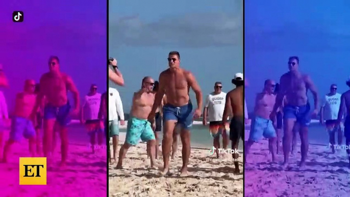 Tom Brady and Gronk Channel Top Gun for SHIRTLESS Beach Football