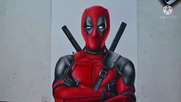 how to draw Deadpool, Drawing Deadpool, Deadpool Drawing With color pencils and Markers #How_to_Draw
