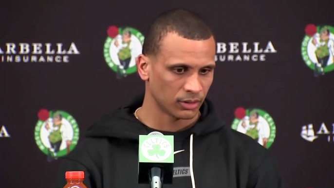 Boston Celtics coach Joe Mazzulla after Wednesday's win against Toronto Raptors