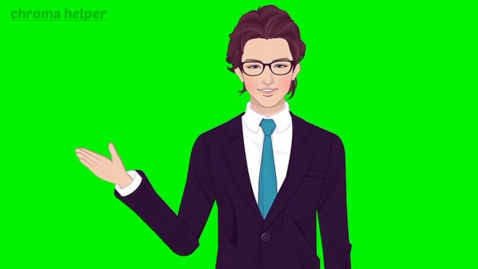 Young Man Speaking Tutor , Character animation- 2D animated, #chromahelper #study #greenscreen