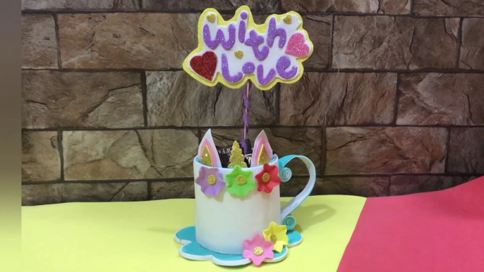 Unicorn Mug |DIY Desk Organizer |Foam sheet craft idea #craftyhoorab #unicorncraft #diymugs #howto