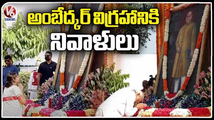 President Droupadi Murmu And Modi Pays Tribute To BR.Ambedkar Statue | Ambedkar Jayanthi | V6 News