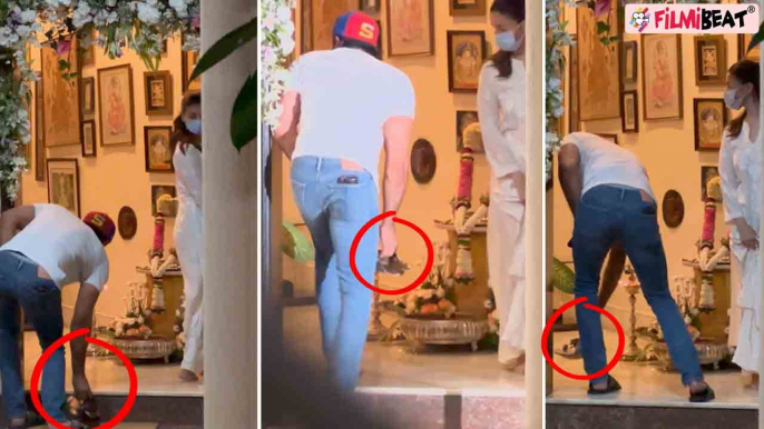 Ranbir Kapoor ने Wife Alia Bhatt की Chappal उठा रखीं Mandir के सामने, Viral Video पर हुए Troll